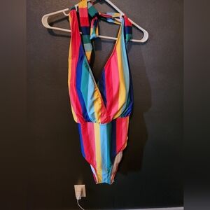 *2/$25* 4X Shein 1 piece rainbow swimsuit
